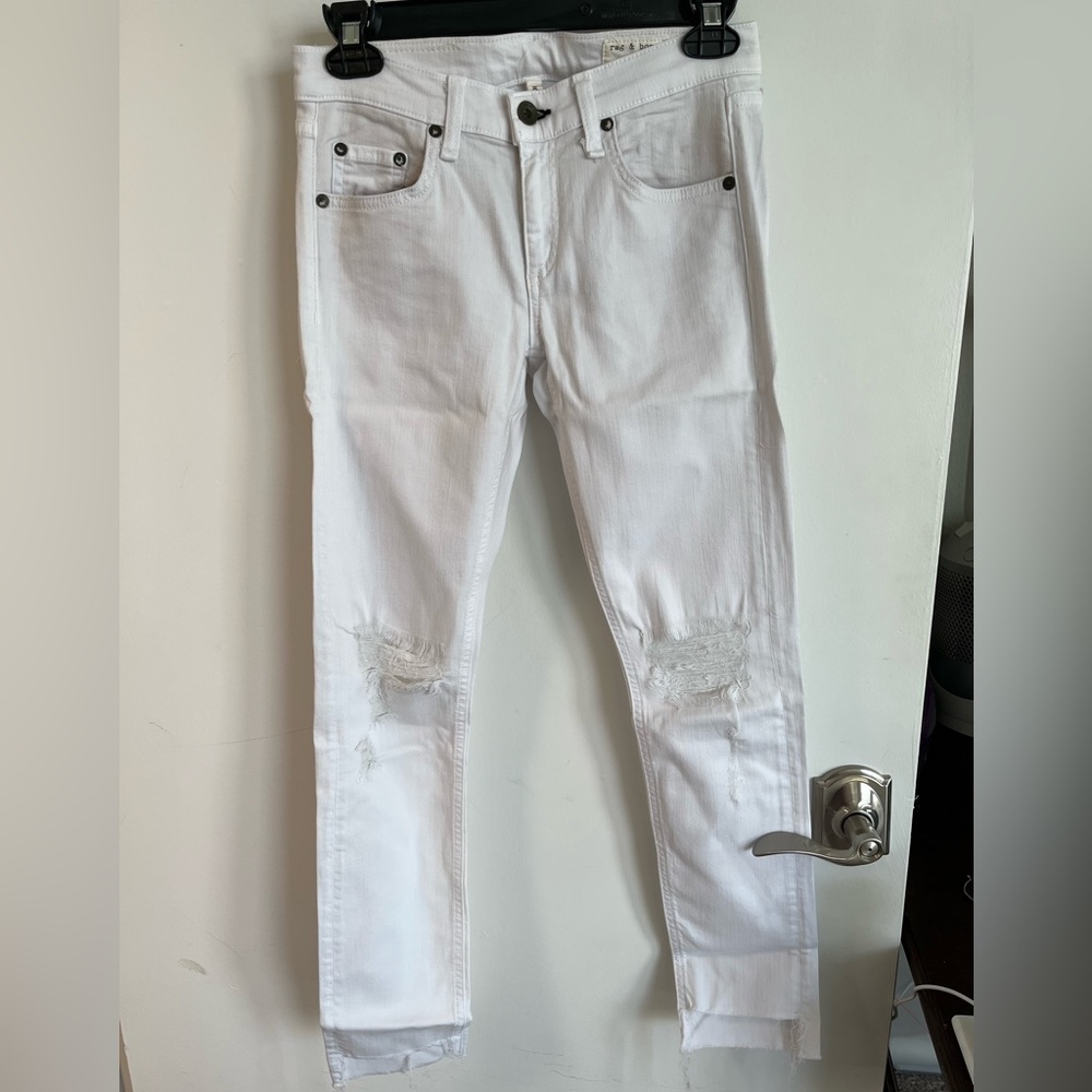 Rag & Bone Dre Ripped Raw Hem Crop Jean - size 24
